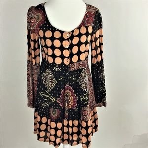 MinkPink BoHo Button Front Lined Dress Medium